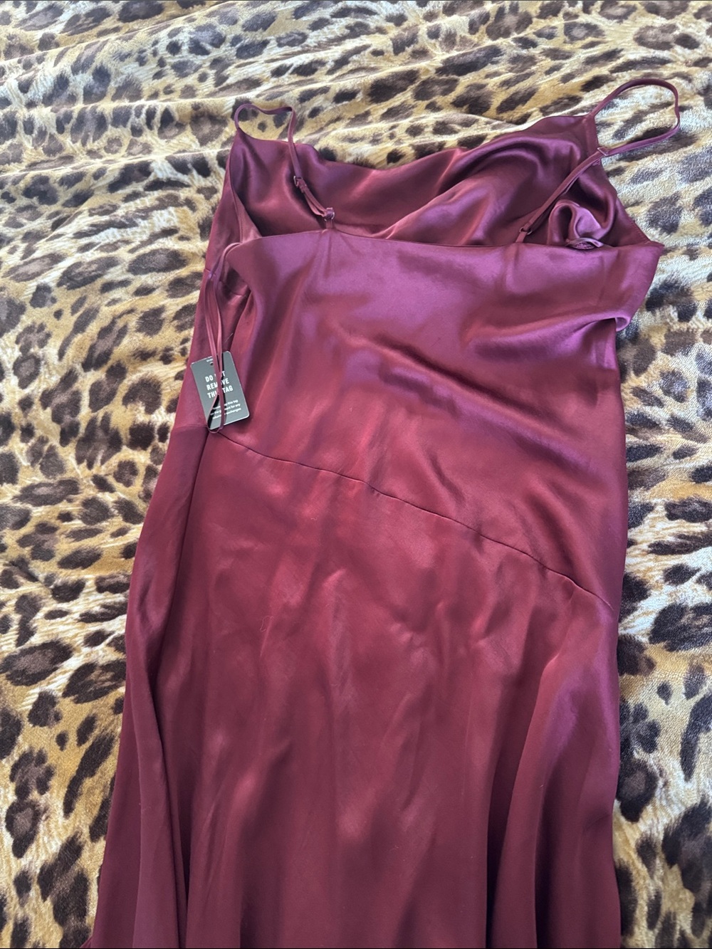 Express Burgundy Satin Slip Dress - Picture 3 of 3